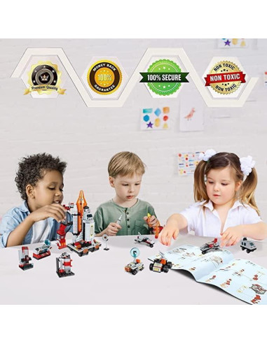 Juguete de Construcción Espacial Linxi 12-en-1 566 PCS