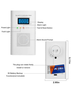 Detector de Gas y Monóxido de Carbono Koabbit KH-522 - Paquete de 2 2