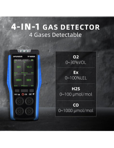 Detector de Gas 4-en-1 INFURIDER 9000A Portátil CO O2 EX H2S 2