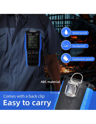 Detector de Gas 4-en-1 INFURIDER 9000A Portátil CO O2 EX H2S