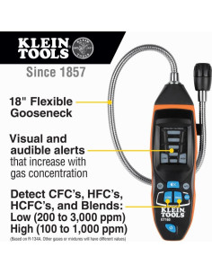 Detector de Fugas de Gas Refrigerante Klein Tools ET160, 100-3000 PPM 2