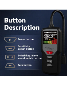 Detector de Fugas de Gas Portátil MOESAPU BH-100-D con Alarma 2