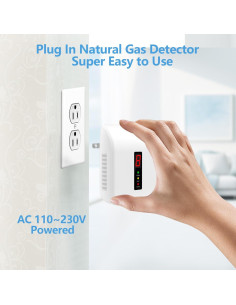 Paquete de 2 Detectores de Gas Natural Zkmiles Y401 220V 2