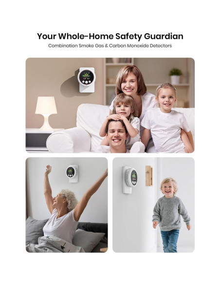 Detector de Monóxido de Carbono 5-en-1 TLMUSE - Humo, Gas, Temp, Humedad