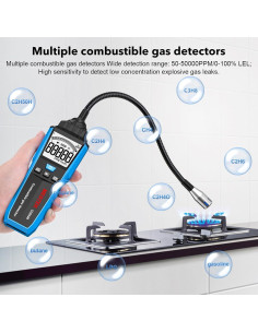 Detector de Fugas de Gas MESTEK CGD02B Recargable 232g 2
