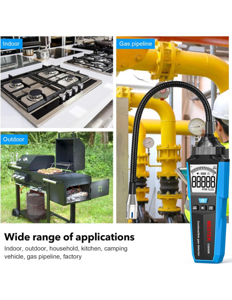 Detector de Fugas de Gas MESTEK CGD02B Recargable 232g