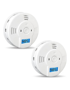 Detector de Humo y Monóxido de Carbono Shackcom, Alarma LCD 2 Unidades