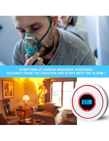 Detector de Humo y Monóxido de Carbono USBNOVEL CDR-815