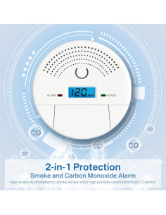 Detector de Humo y Monóxido de Carbono Dufuls CDR-803 2-en-1 2