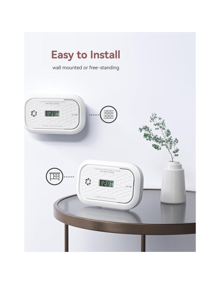 4 Detectores de Monóxido de Carbono Putogesafe con Batería 10 Años