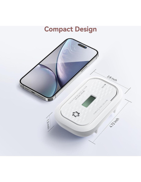 4 Detectores de Monóxido de Carbono Putogesafe con Batería 10 Años