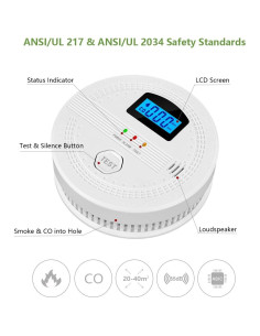 Detector de Humo y Monóxido de Carbono AITecSecLfe WJ-SC06 2