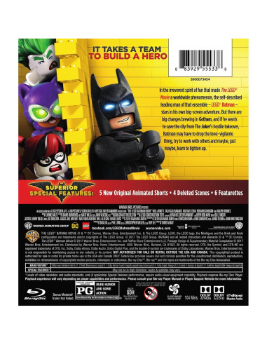 Película Lego Batman Blu-ray 1h44m Warner Home Video