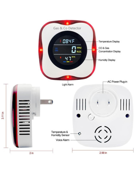 Detector Combinado de Monóxido de Carbono y Gas KH Alert Detector Combinado de Monóxido de Carbono y Gas KH Alert