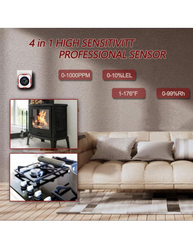 Detector Combinado de Monóxido de Carbono y Gas KH Alert