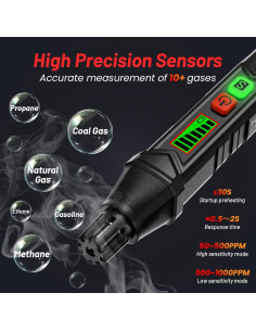 Detector de Fugas de Gas Natural YOJOCK HT60 Portátil con Alarma 2