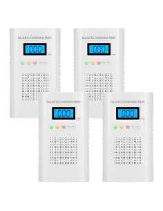 4 Detectores de Monóxido de Carbono y Gas Lunarlipes con Batería