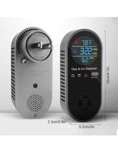 Detector de Gas y Monóxido de Carbono LEMONTAIL P15LM8 4-en-1 2