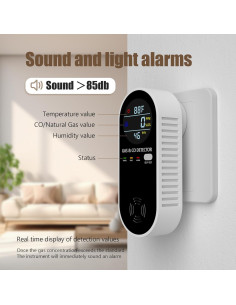 Detector de Gas Natural y Monóxido de Carbono HAOKESITE 4 en 1 2