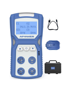 Detector de Gas APOWER GD-2 4 Gases H2S CO LEL O2 Portátil