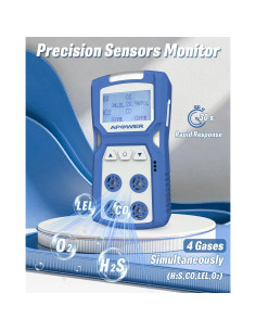 Detector de Gas APOWER GD-2 4 Gases H2S CO LEL O2 Portátil 2