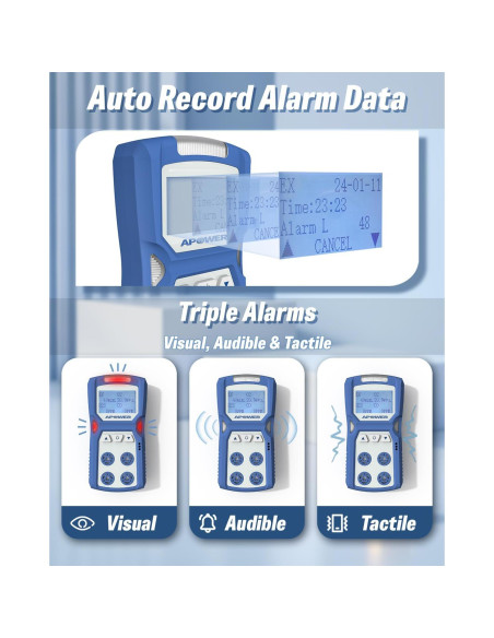 Detector de Gas APOWER GD-2 4 Gases H2S CO LEL O2 Portátil Detector de Gas APOWER GD-2 4 Gases H2S CO LEL O2 Portátil