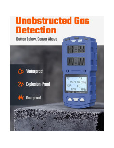 Detector de Gas 4 en 1 TOPTES Guard-122 H2S CO LEL O2 2