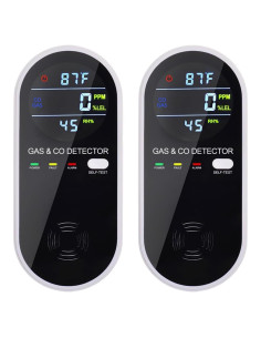 Detector de Gas y Monóxido de Carbono 4-en-1 FLUNGSKY 2 Paquetes
