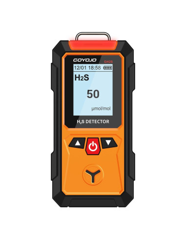 Detector de Gas H2S GOYOJO, 0-100 ppm, Alarmas y Pantalla LCD