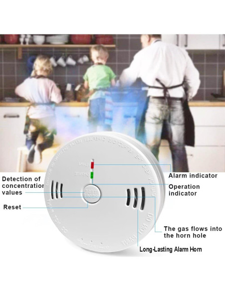 Detector de Humo y Monóxido de Carbono GLBSUNION, Paquete de 2