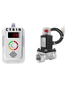 Detector de Fugas de Gas Natural Cybin DN15 con Válvula Solenoide