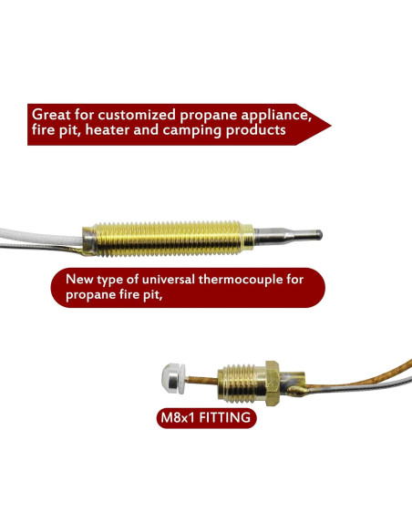 Termopar de Seguridad MENSI M8X1 para Fogata de Gas 60.96 cm