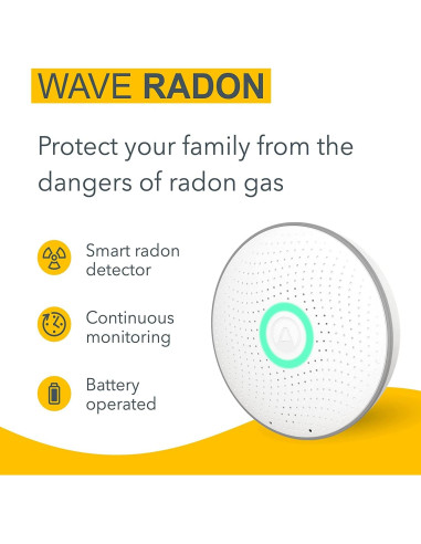 Detector de Radón Inteligente Airthings 2950 con Humedad y Temperatura