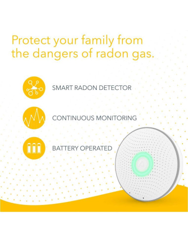 Detector de Radón Inteligente Airthings 2950 con Humedad y Temperatura