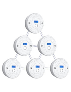 Detector de Humo y Monóxido de Carbono Siterwell GS888A, Paquete de 6