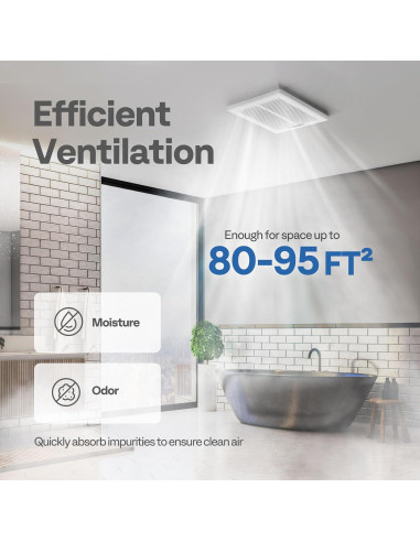 Ventilador Extractor de Baño VIVOHOME 80 CFM con Sensor