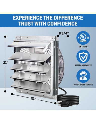 Ventilador de Escape iLIVING 18" con Controlador Thermospeed