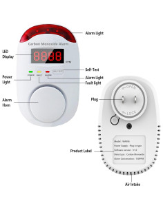 Detector de Monóxido de Carbono Portátil HAOKESITE con Pantalla LED 2