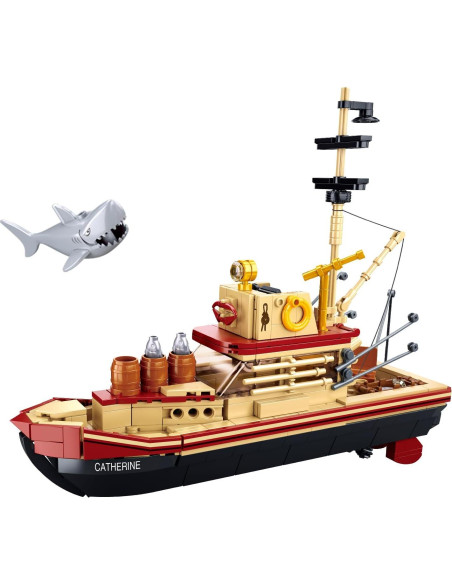 Kit de Bloques de Barco de Pesca OQMI 592 Piezas Amarillo