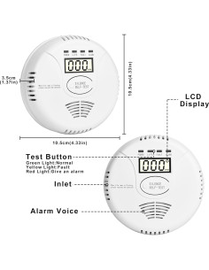 Detector de Monóxido de Carbono Awatin WA668 con Pantalla LED 2