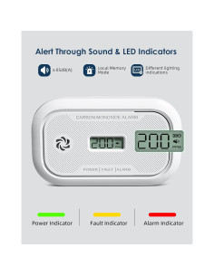 Detector de Monóxido de Carbono Ecoey con Pantalla LCD - 2 Paquetes 2