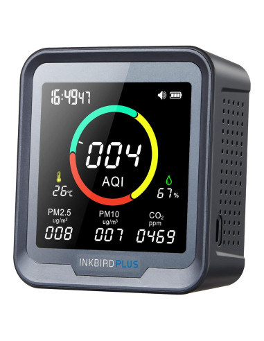 Monitor de Calidad del Aire INKBIRDPLUS 6-en-1 CO2 PM2.5 PM10