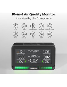Monitor de Calidad del Aire Inkbird 10-en-1 WiFi HD 6.1" 2