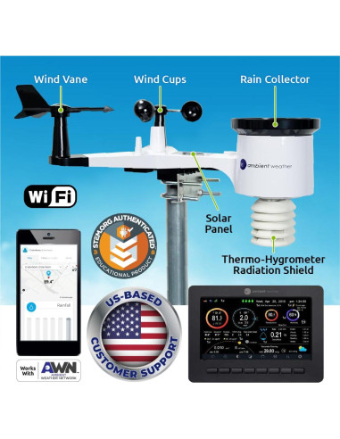 Estación Meteorológica Inteligente Ambient Weather WS-2000 con WiFi