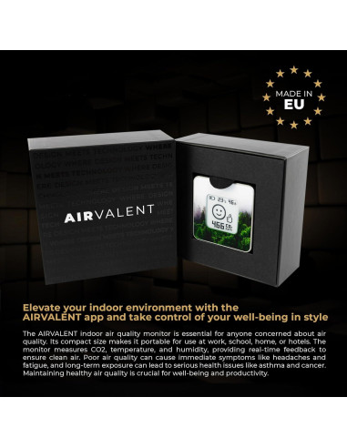Monitor de Calidad del Aire AIRVALENT - Sensor CO2, Humedad y Temperatura