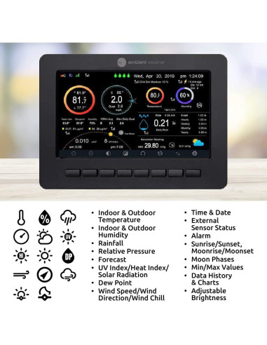 Estación Meteorológica Inteligente Ambient Weather WS-2000 con WiFi