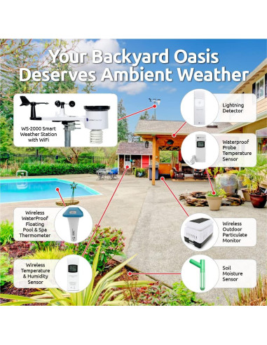 Estación Meteorológica Inteligente Ambient Weather WS-2000 con WiFi