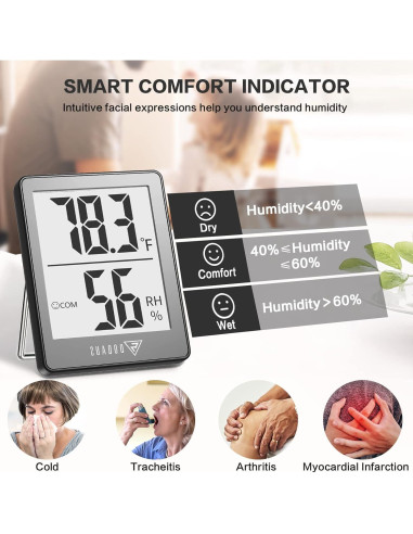 Higrómetro Digital DOQAUS con Pantalla LCD 2.3" - Gris