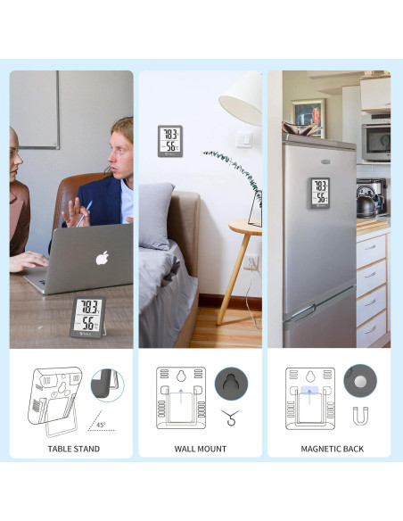Higrómetro Digital DOQAUS con Pantalla LCD 2.3" - Gris