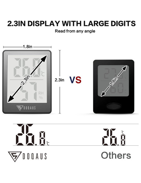 Higrómetro Digital DOQAUS con Pantalla LCD 2.3" - Gris
